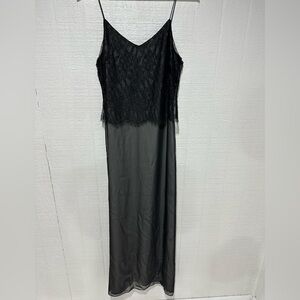 Phoebe silk maxi gown black size 10